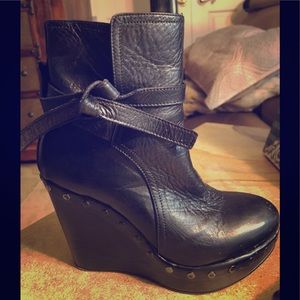 Mark Nason Black Wedge Ankle Boot/Bootie